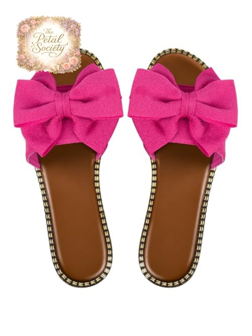 Open Toe Bow Knot Slip On Sandals Flats Faux Leather Summer Dressy